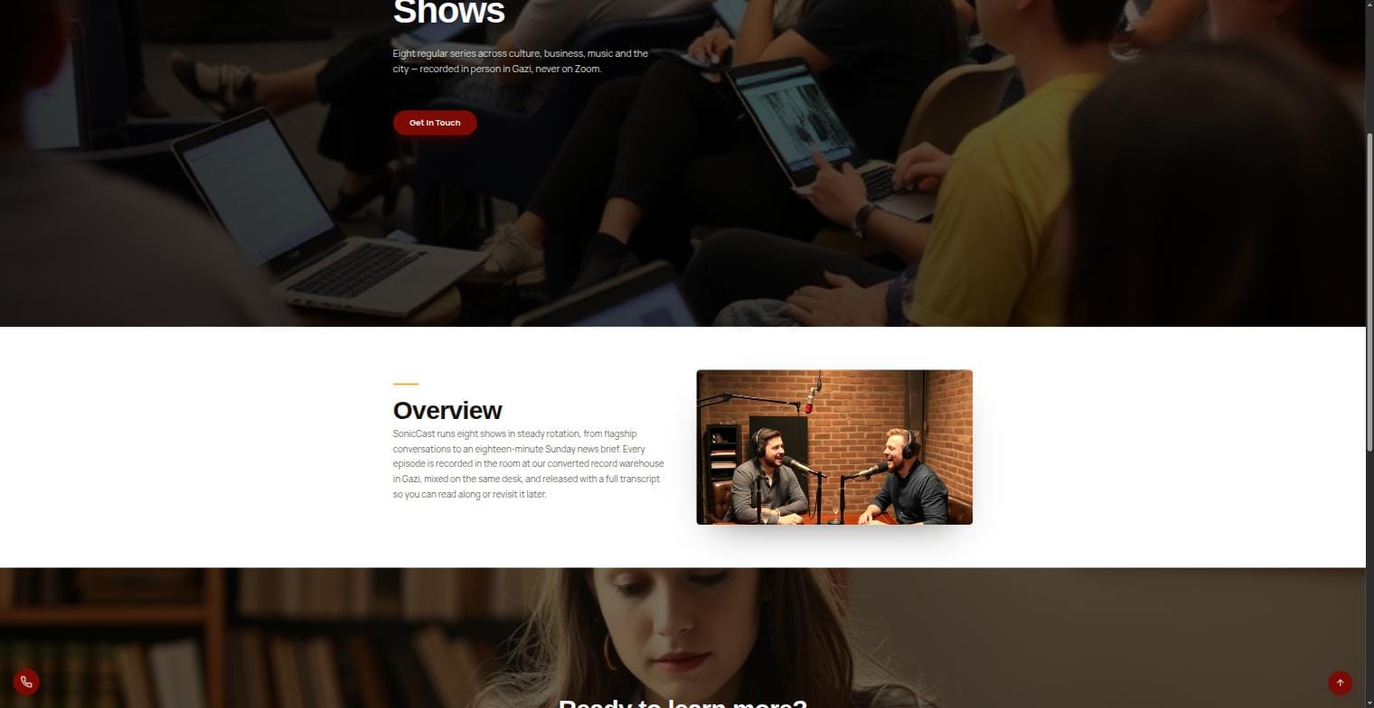 SonicCast WordPress theme — κατάλογος εκπομπών