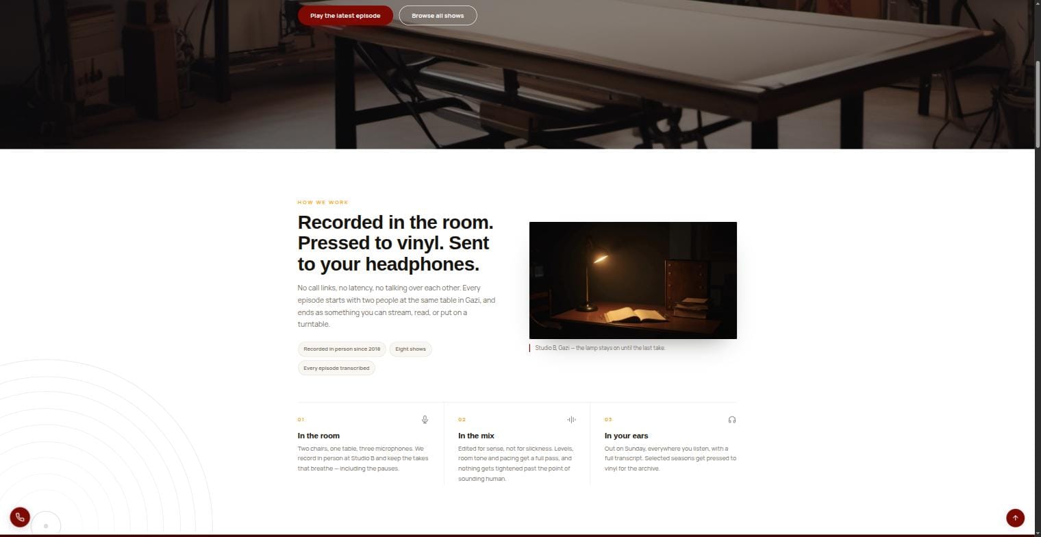 SonicCast WordPress theme — ενότητα «πώς δουλεύουμε»